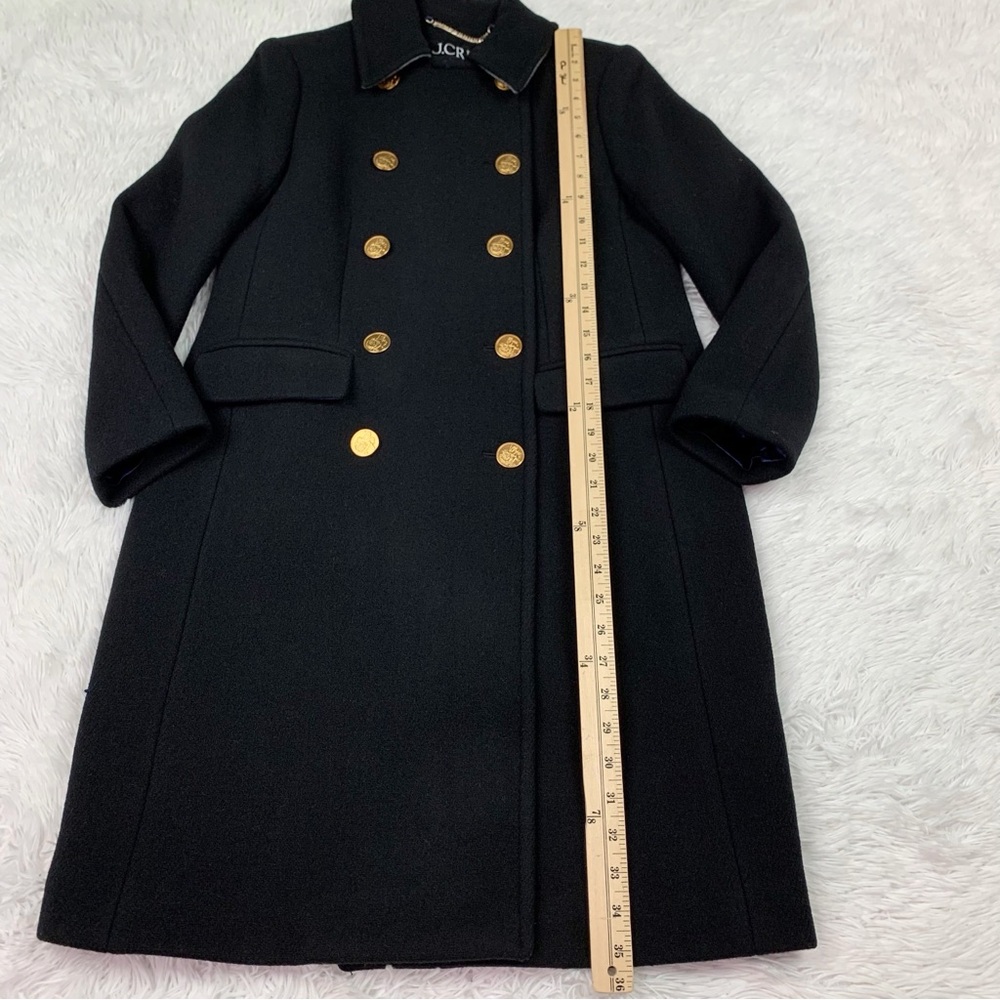 J Crew Petite Warwick topcoat in Italian stadium-cloth wool blend in black - Picture 3 of 16